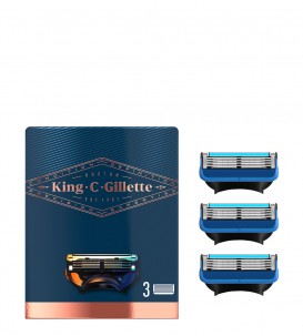 King C. Gillette Carregador Barbear e Contornos 3 unidades