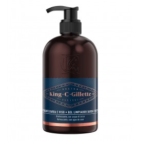 King C. Gillette Gel Limpeza Barba e Rosto 350ml