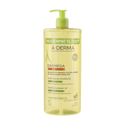 A-Derma Exomega Control Óleo Duche Emoliente Antiprurido Pele Atópica 1000ml