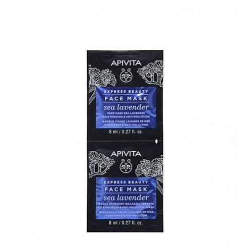 Apivita Express Beauty Máscara Hidratante & Antipoluição de Lavanda-do-Mar 2x8ml