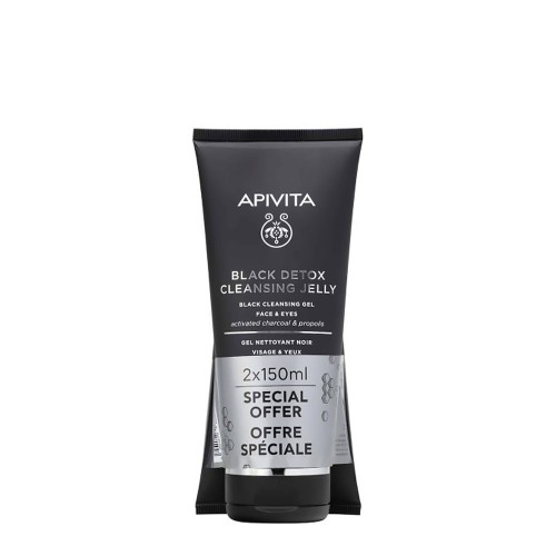 Apivita Gel de Limpeza Preto - Rosto & Olhos 2x150ml Preço Especial