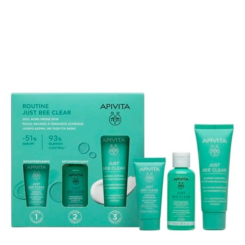 Apivita Just Bee Clear Rotina para Pele Oleosa Coffret