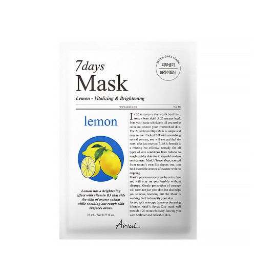 Ariul 7Days Lemon C Máscara Revitalizante e Iluminadora 23ml