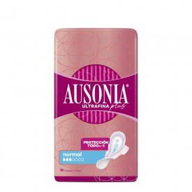 Ausonia Ultrafina Plus Normal Pensos Higiénicos com Abas 16 unidades