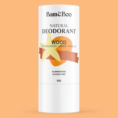 Bam&Boo Natural Deodorant - Wood - Sandalwood, Amber & Vanilla