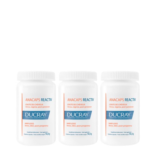 Ducray Anacaps Reactiv Suplemento Alimentar Queda de Cabelo Reacional 60 cápsulas + OFERTA 30 cápsulas