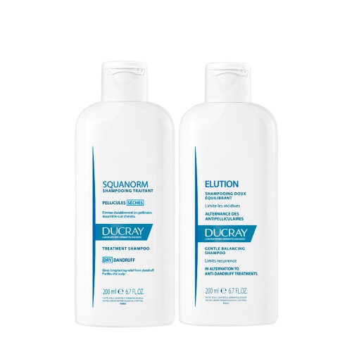 Ducray Squanorm Shampoo Caspa Seca 200 ml + Elution Shampoo 200ml