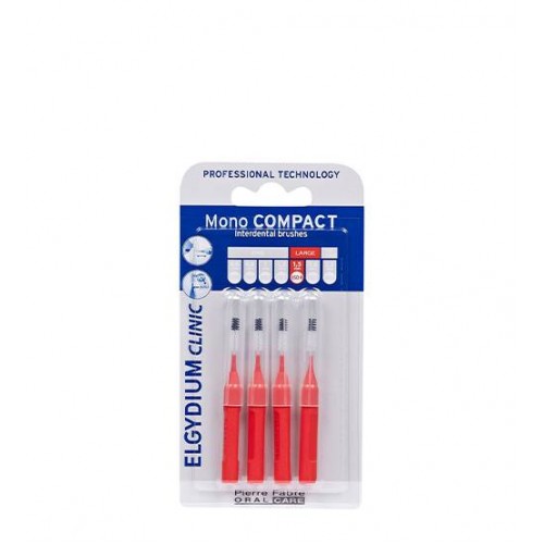 Elgydium Clinic Mono Compact Escovilhão Interdental Vermelho (ISO 4) 4 unidades