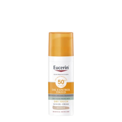 Eucerin Sun Oil Control Tinted Gel-Creme Toque Seco Médio FPS50+ 50ml 