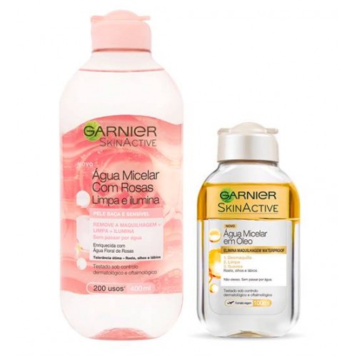 Garnier Pack Casa & Viagem de Água Micelar Pele Luminosa + Pele Sensível