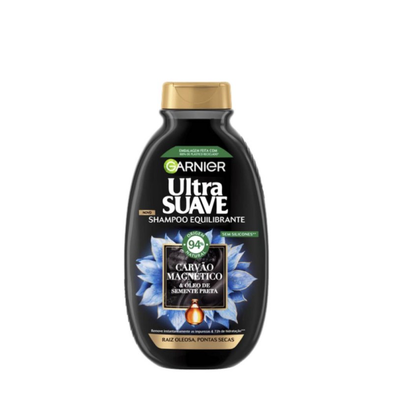 Garnier Ultra Suave Champô Carvão Magnético, 250ml