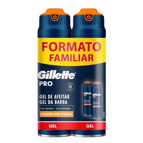 Gillette Pro Gel de Barba Pele Sensível 2x200ml