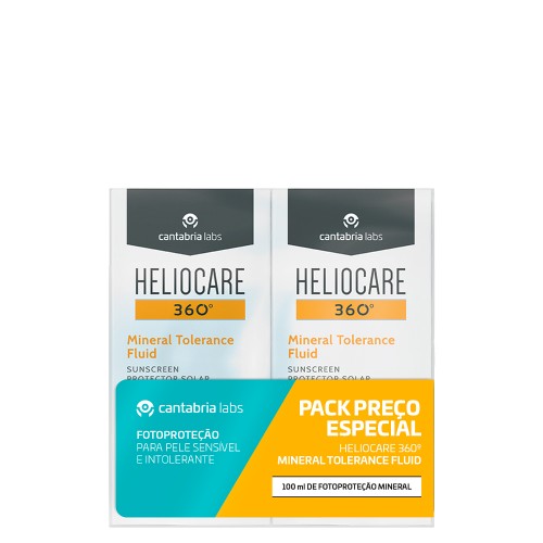Heliocare 360 Mineral Tolerance Fluid Protetor Solar SPF50 2x50ml Preço Especial