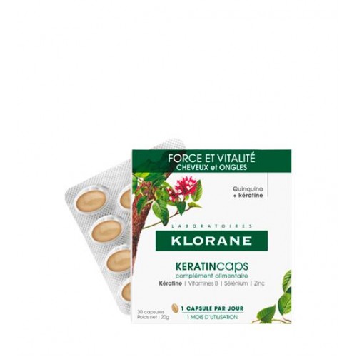 Klorane Quinina Keratincaps Suplemento Alimentar Força e Vitalidade cabelo & unhas 30uni
