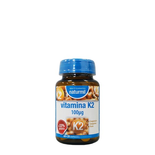 Naturmil Vitamina K2 100mcg 60+20 comprimidos