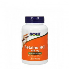 Now Betaine HCl 648mg 120 cápsulas