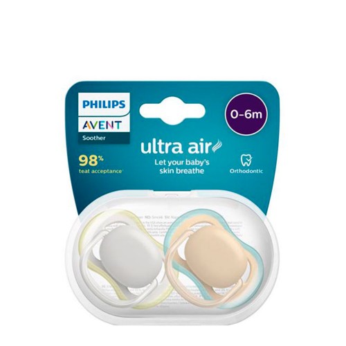 Philips Avent Ultra Air Soother Branca e Creme 0-6m Duo