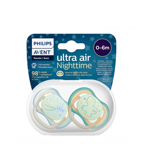 Philips Avent Ultra Air Nighttime Chupeta Estrela e Coruja 0-6m Duo