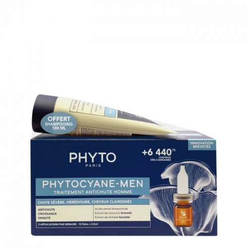 Phyto Phytocyane Men Ampolas Anti-Queda 12x3.5ml + OFERTA Shampoo 100ml