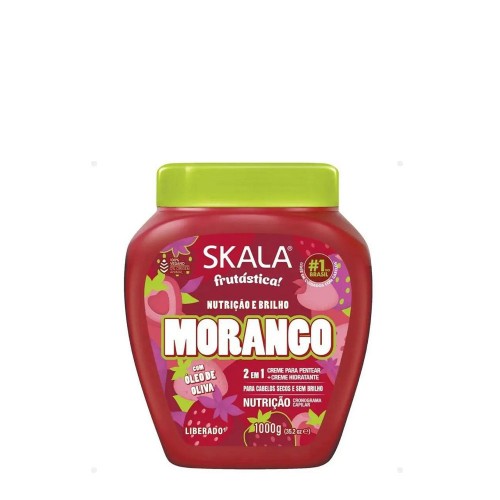 Skala Frutástica Morango Creme de Tratamento Capilar 2 em 1 Nutrição e Brilho 1000g