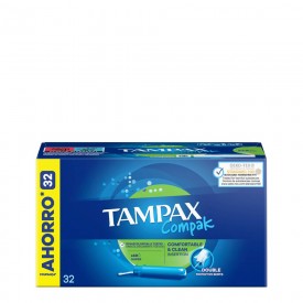 Tampax Compak Super Tampão com aplicador 32 unidades